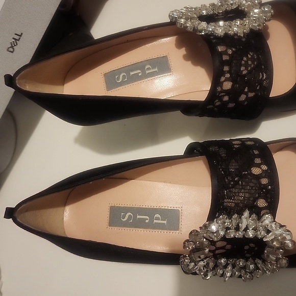 SJP BY SARAH JESSICA PARKER BLACK SATIN PUMP SIZE 35 - Picture 2 of 7